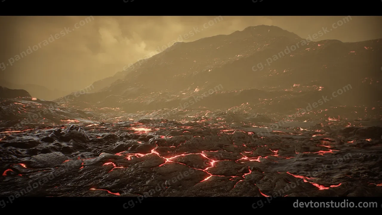 火山熔岩-Planet Venus Landscape