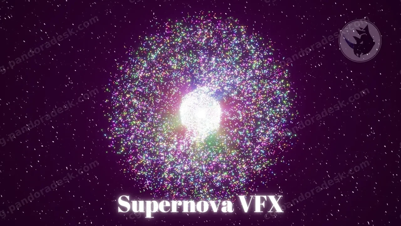 宇宙超新星爆炸绽放小行星环绕视觉特效-Supernova VFX