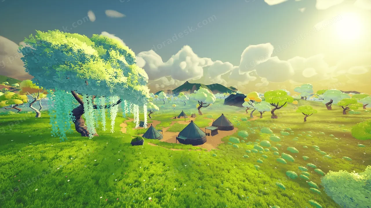 户外村落-Stylized Colorful Village Pack