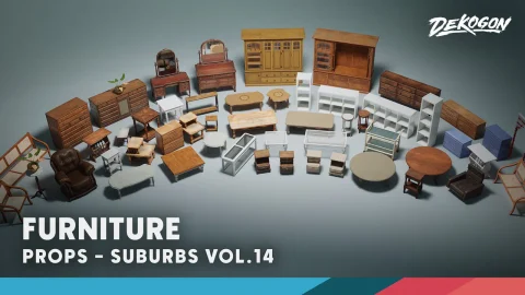 家具 - Suburbs VOL.14 - Furniture (Nanite and Low Poly)