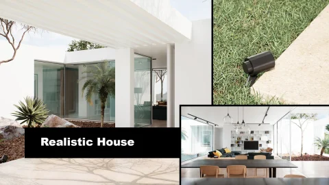 逼真的房屋建筑可视化项目 - DVIZ Realistic House Archviz Project