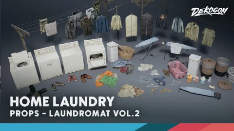 洗衣店道具 - Laundry VOL.2 - Home Laundry (Nanite and Low Poly)