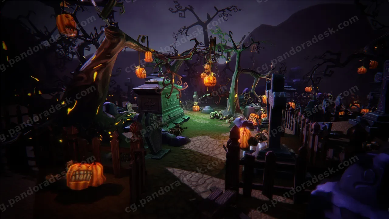 万圣节墓地-Halloween Cemetery Set
