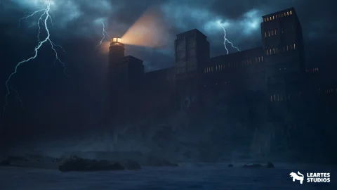 鬼屋监狱环境（外部 + 内部，模块化） Haunted Prison Environment ( Exterior + Interior , Modular)