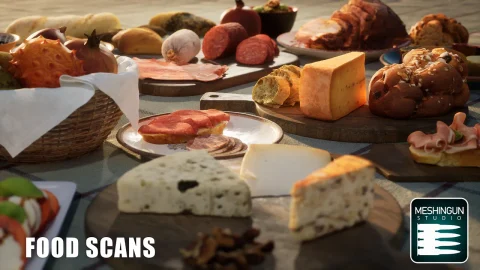 香肠奶酪水果面包真实扫描食物模型道具 - Food Scans