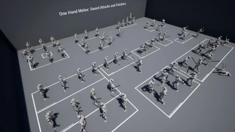 单手剑攻击动画-One Hand Sword Attacks And Finishers
