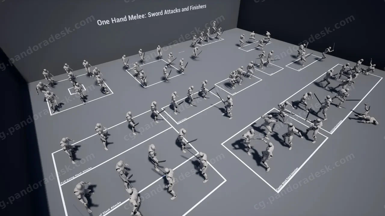 单手剑攻击动画-One Hand Sword Attacks And Finishers