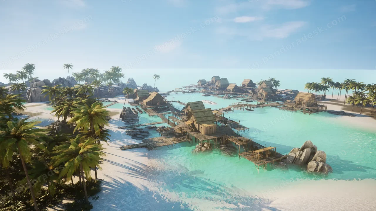 海盗高跷村岛屿模块化包 Pirate Stilt Village Island Modular Pack