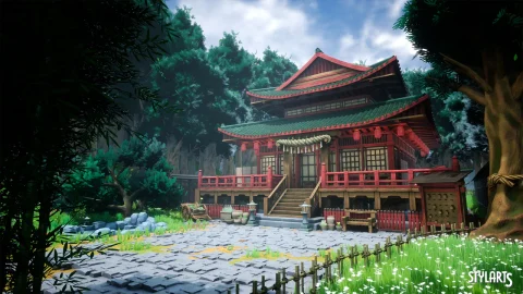 风格化日本神社 - Stylized Japanese Shrine