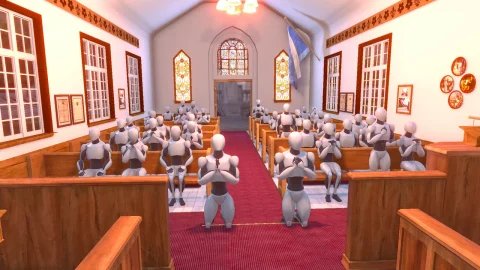 教堂祈祷祷告下跪许愿人物动画包 - Church People