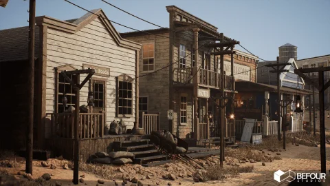 西部沙漠镇-Western Desert Town w Construction Tool