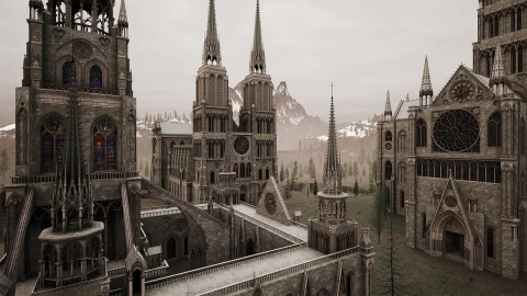 中世纪哥特式大教堂场景 Cathedrals churches