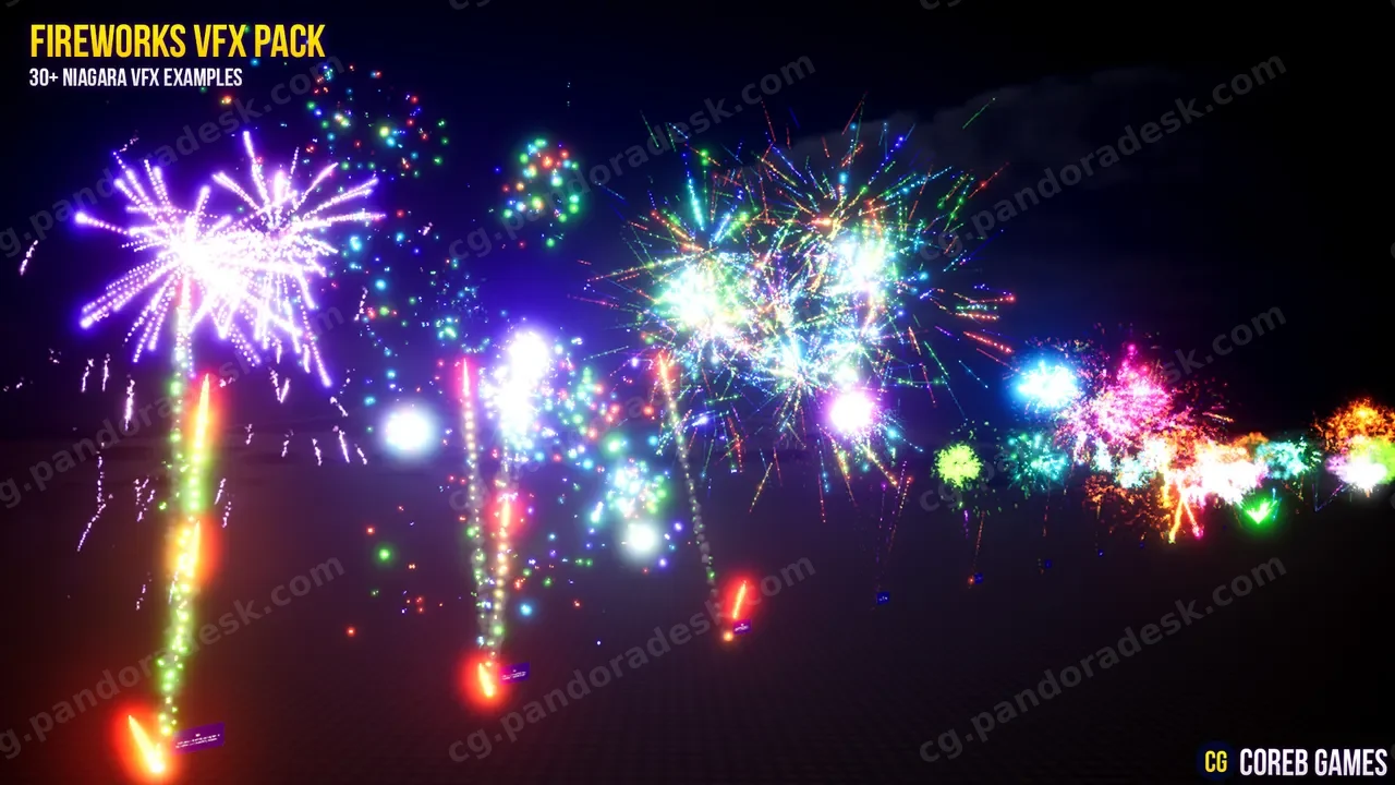 30+自定义烟花视觉特效包 - Fireworks VFX Pack