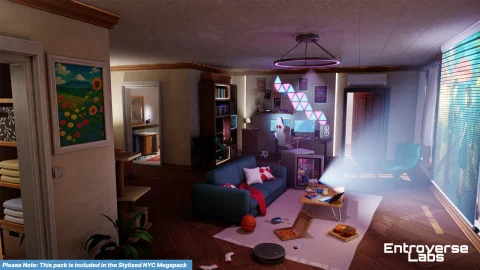 风格化纽约游戏室（室内模块化纽约环境） Stylized New York Gaming Room ( Interior Modular NYC Environment)
