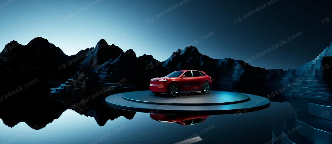 几何汽车背景场景 - Geometric Car Backgrounds