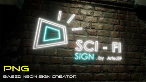 基于PNG的霓虹灯创建器 - Sci-Fi Sign - PNG based Neon Sign Creator