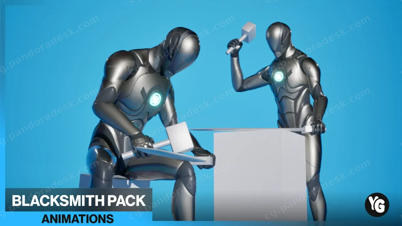 37 铁匠 NPC 动作捕捉动画 - 37 Blacksmith NPC Mocap Animations