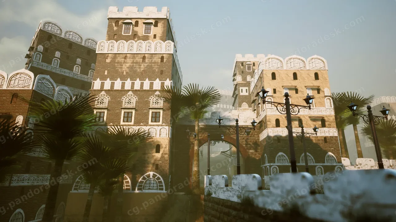 中东城镇建筑-Modular Middle Eastern Village Environment
