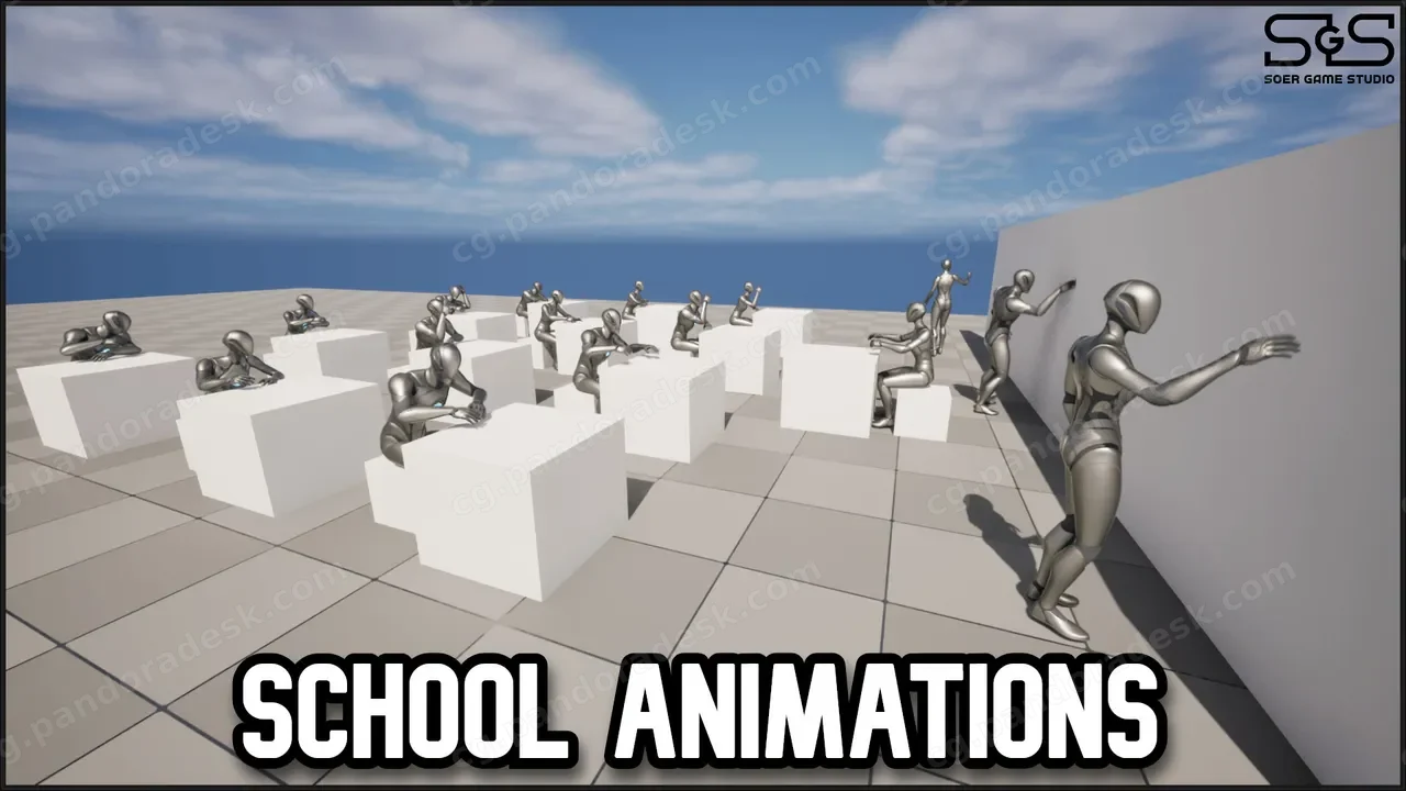 学校老师学生学习上课生活动作动画-School Animations