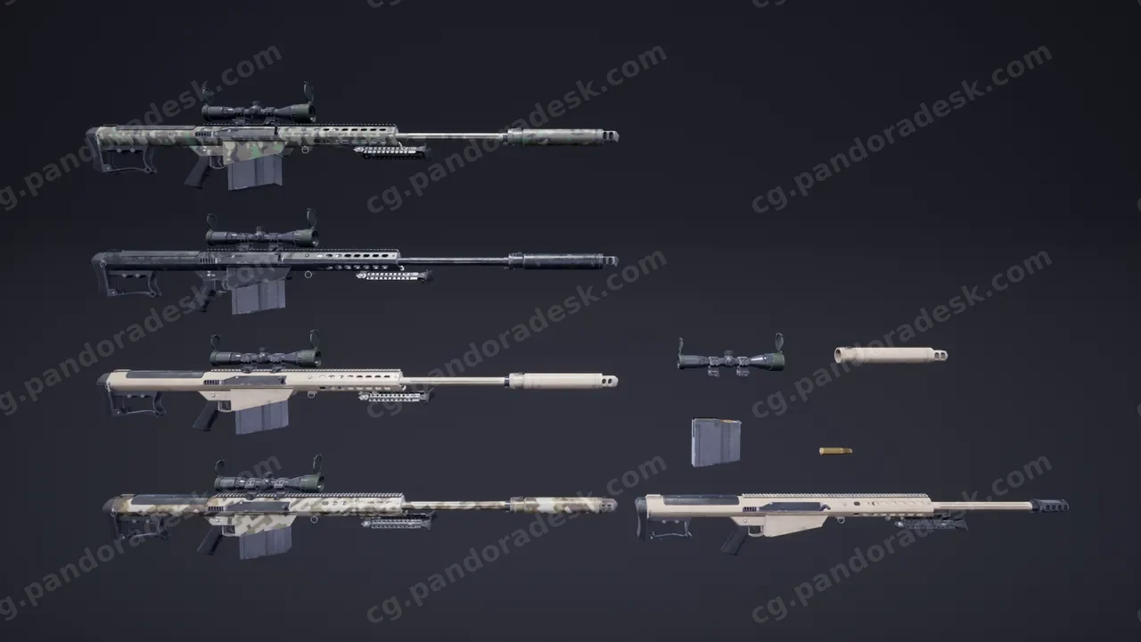 第一人称射击大口径狙击步枪(动画效果) FPS Sniper Rifle Large Calibre (Animations)