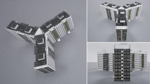 苏维埃城市建筑-PostSoviet City Pack
