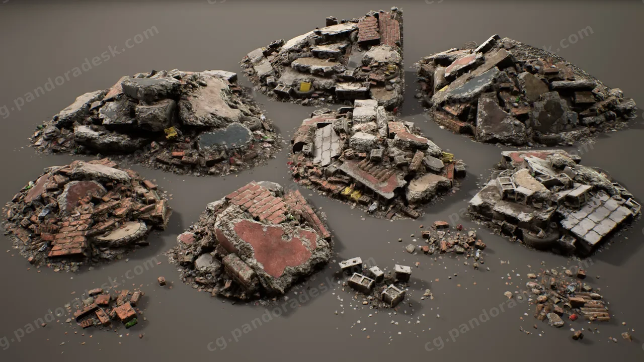 碎石和瓦砾 模块化套装 - Rubble and Debris - Modular Set