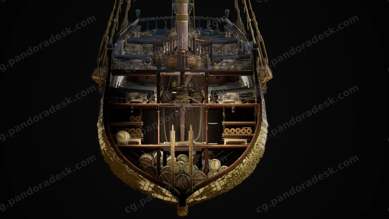 大型驱逐舰研究船模型-Ship Frigate