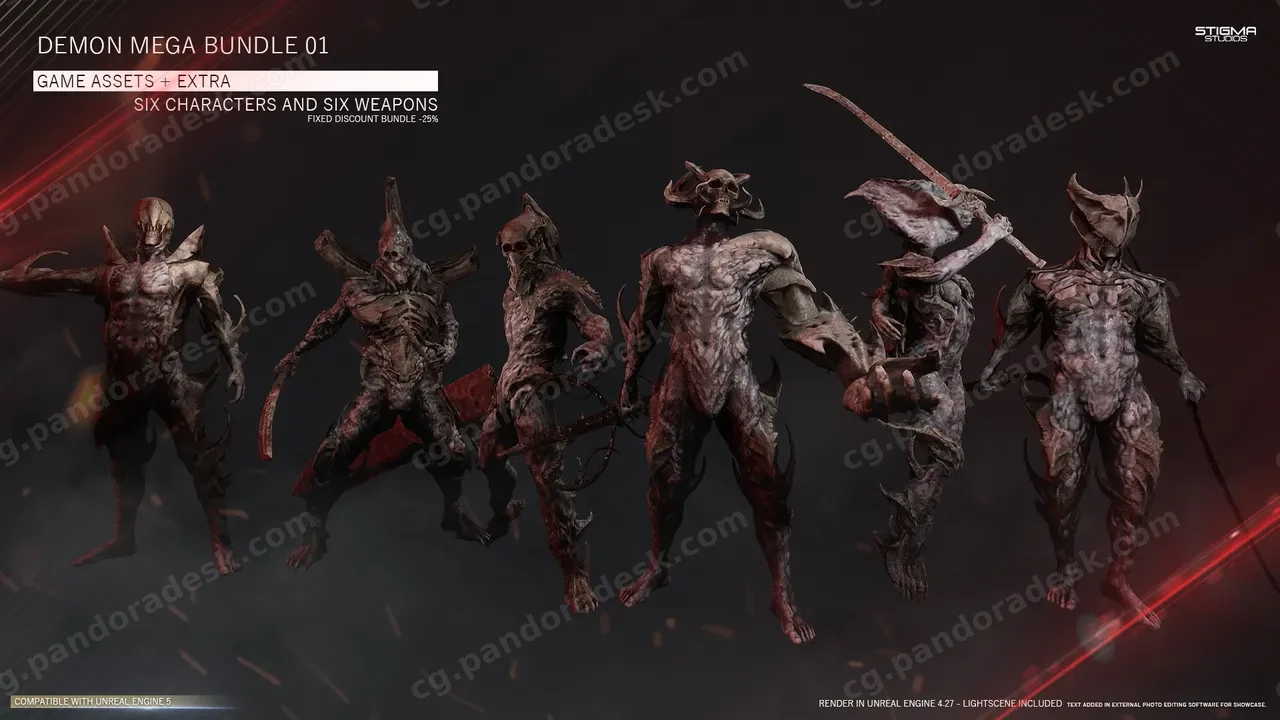 恶魔超级捆绑包01 - 游戏资源 + 额外内容 Demon Mega Bundle 01 - Game Assets + Extra