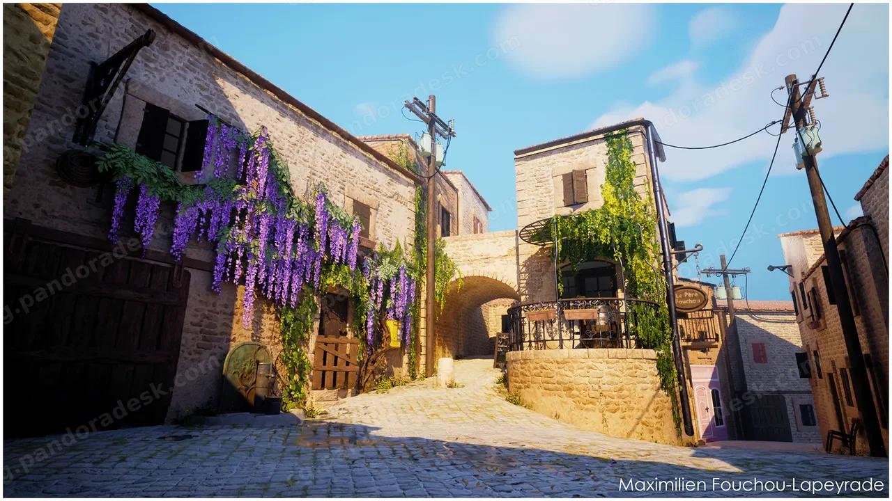 欧洲村庄小镇小巷场景 - European Village - French Village - Modern Village