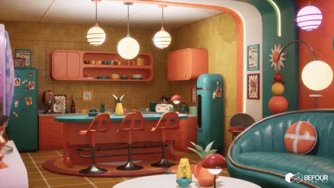 复古波普艺术生活空间环境 - Retro Pop Art Living Space Environment