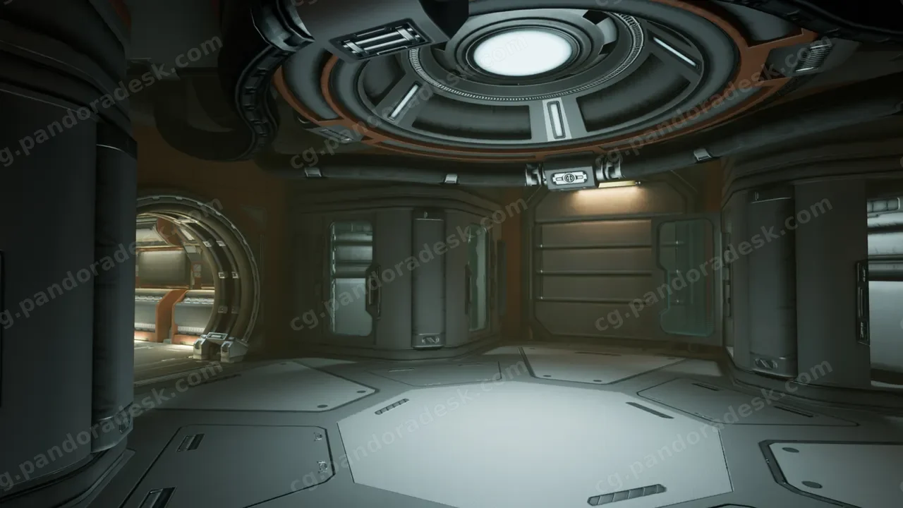科幻飞船内部走廊-Modular Sci-Fi Environment I