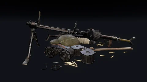 二战武器 MG-15 with Accessories (WWII German LMG)