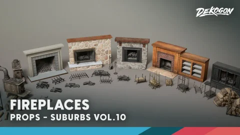 壁炉 - Suburbs VOL.10 - Fireplaces (Nanite and Low Poly)