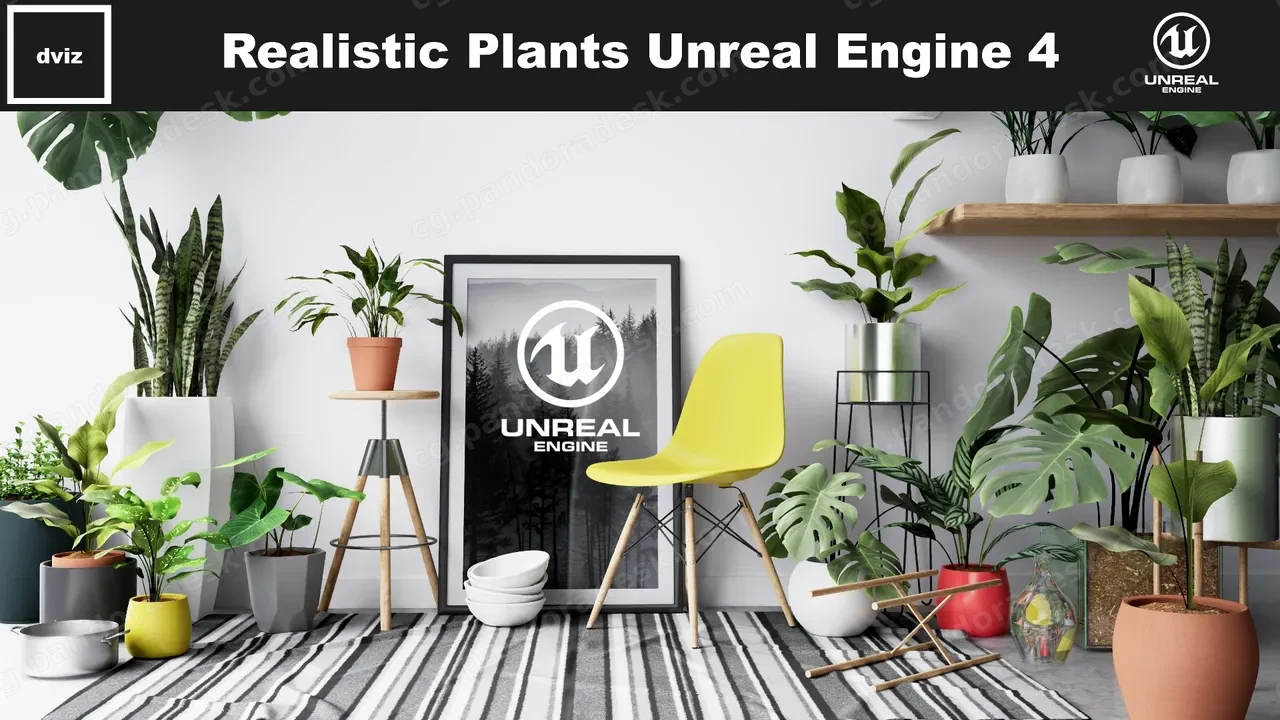逼真植物、花瓶和环境套装 - Realistic Plants, Vases and Environments Pack