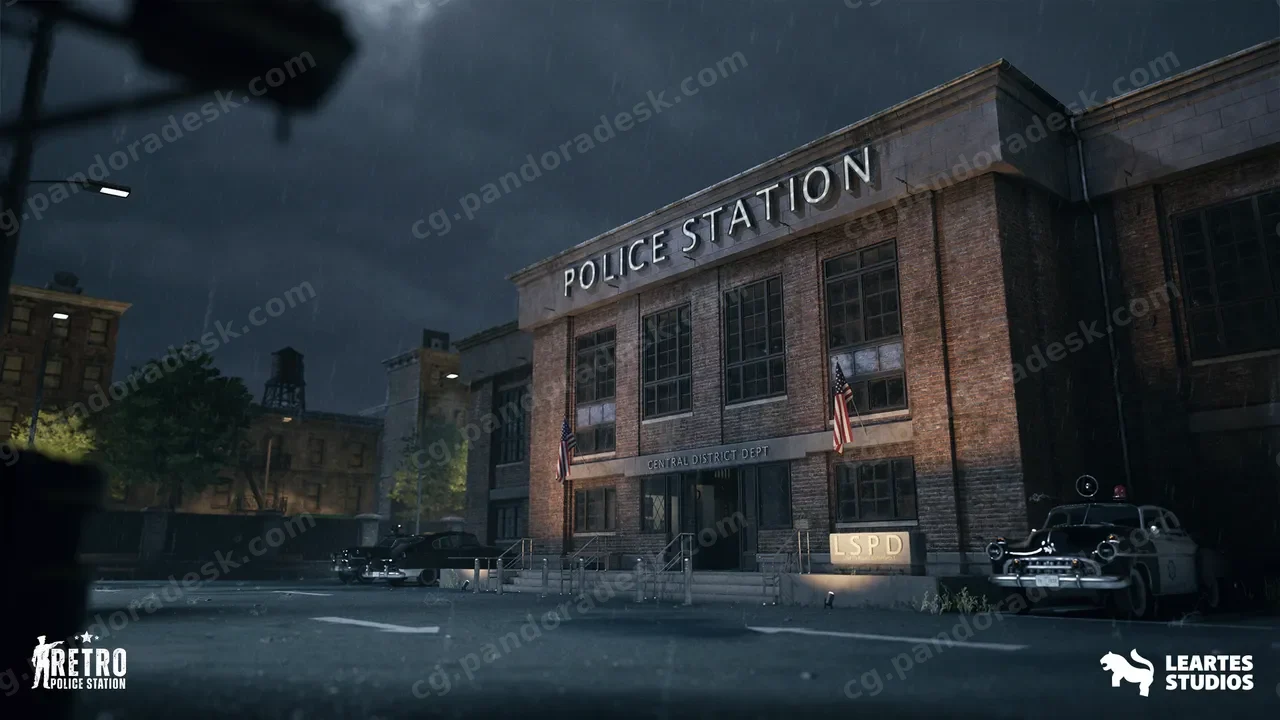 复古警察局环境(复古警察局内部警察室)-Retro Police Station Environment
