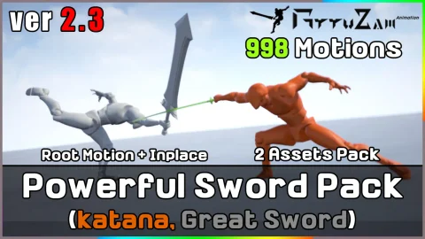 武士刀+大剑动画-2 Assets Powerful Sword Pack