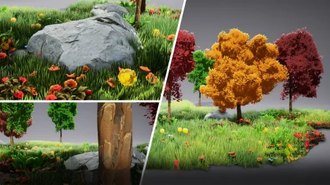 风格化的树叶包 - Stylized Foliage Pack V.01