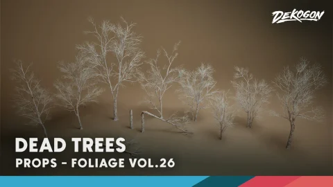 foliage第26卷 - 枯桦树 Foliage VOL.26 - Dead Birch Trees (Nanite + Low Poly)
