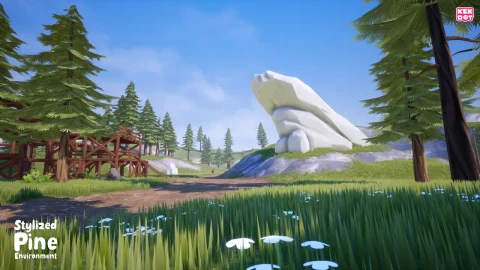 风格化松树环境 - Stylized Pine Environment - Build a Modular Fort - By Kekdot