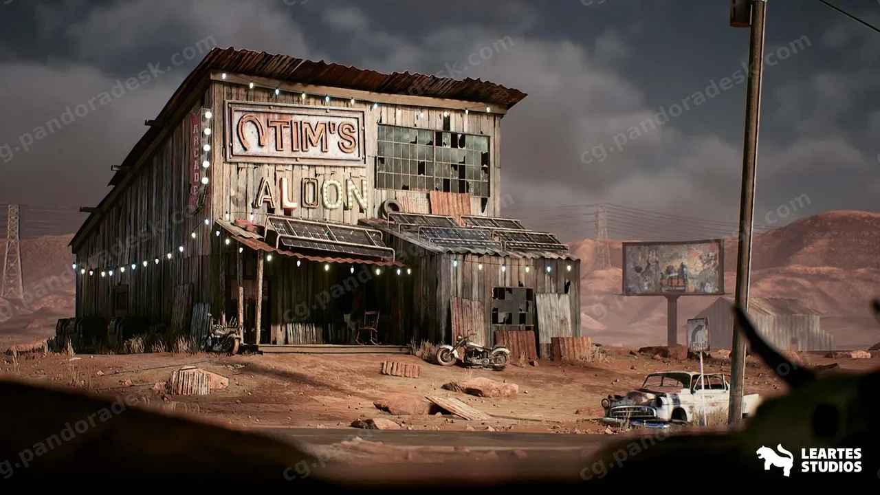 后启示录酒吧 - Retropunk Saloon Environment + ( Post Apocalyptic Bar )