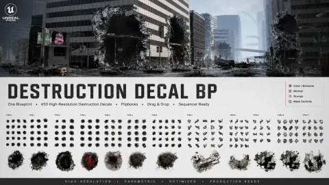 混泥土毁坏/弹孔贴花BP - Destruction Decal BP