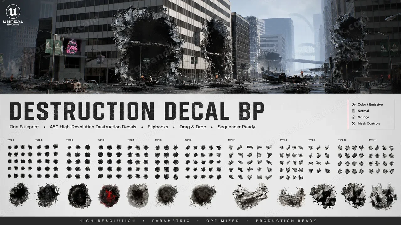 混泥土毁坏/弹孔贴花BP - Destruction Decal BP