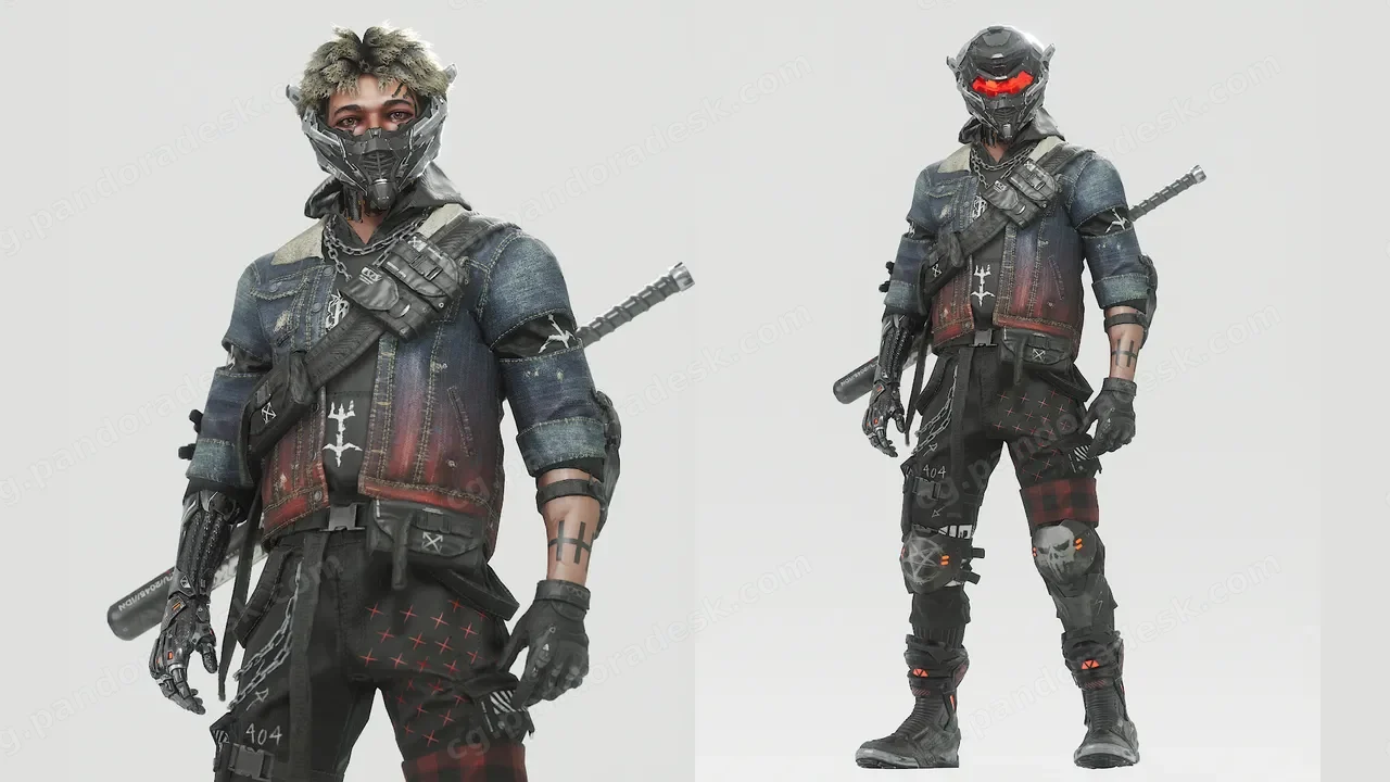 赛博朋克金属头角色 - Cyberpunk Metalhead
