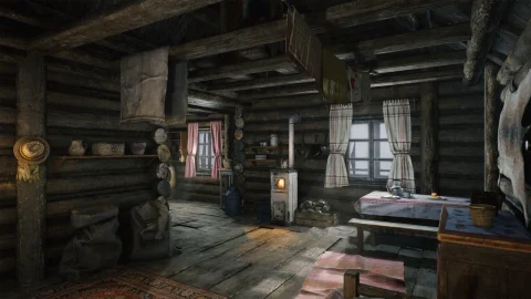 雪中木屋-Log Cabin