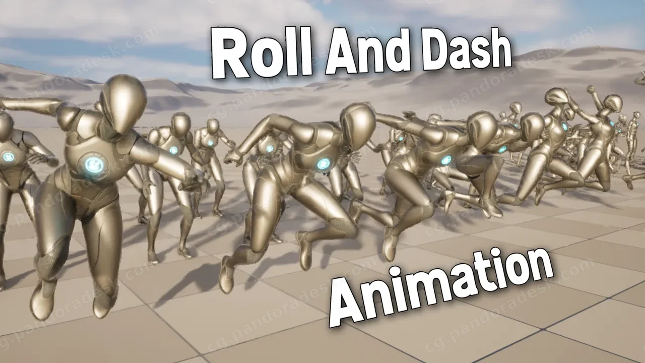 动作冒险战斗场景翻滚冲刺动画 Roll and Dash Animation