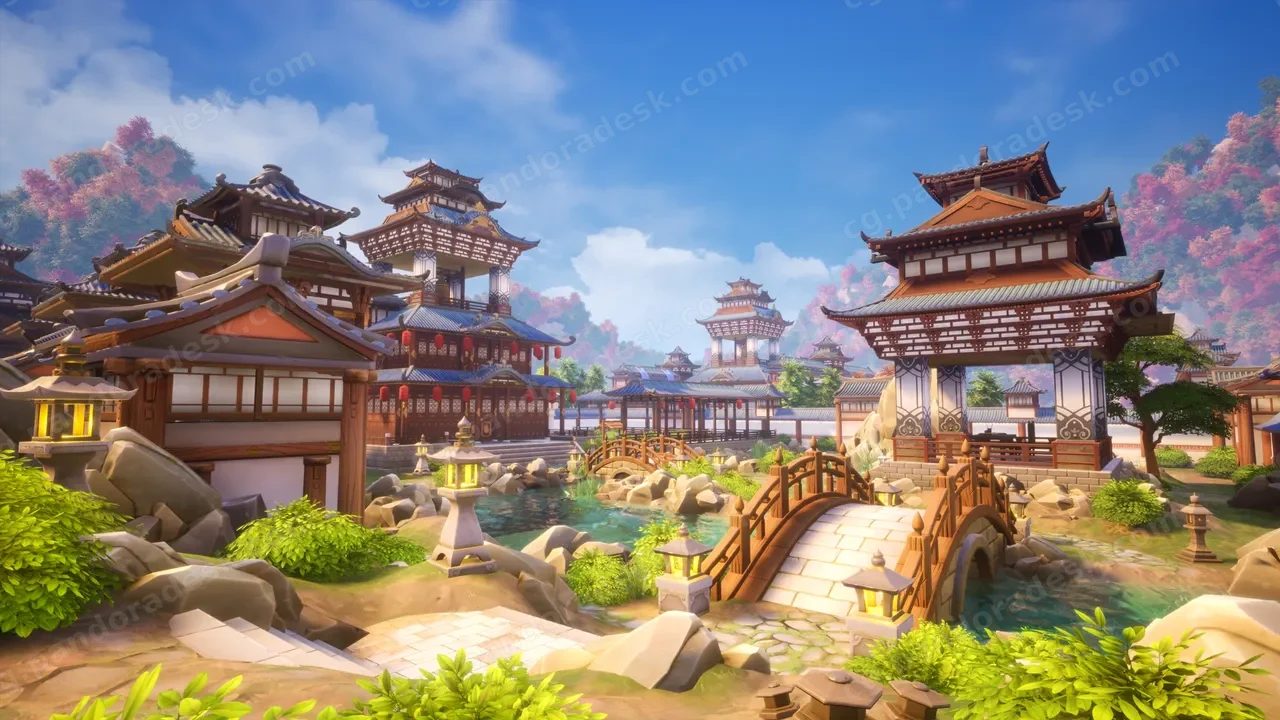 风格化中国古代建筑 - Fantasy Asian Palace Asset Pack