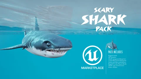 鲨鱼-Scary Shark Assets