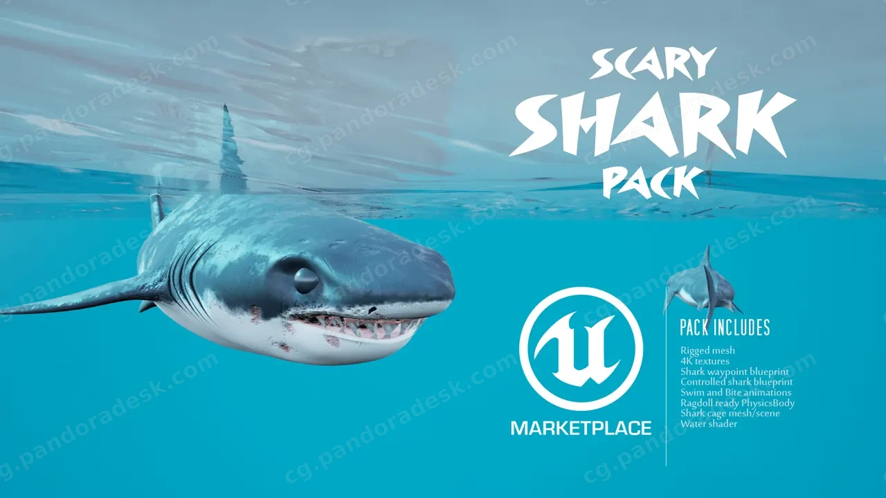 鲨鱼-Scary Shark Assets