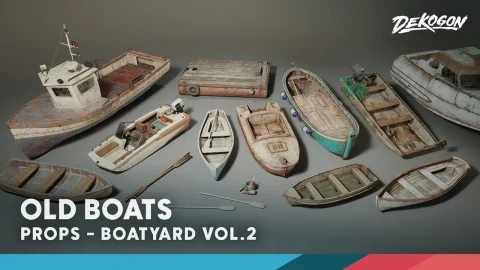 废弃小船模型 - Boatyard VOL.2 - Old Boats (Nanite)
