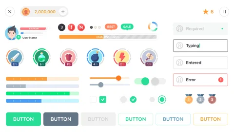 卡通圆角风格界面UI图标-GUI - Mono Round